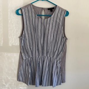 Sleeveless JCrew gray/blue top